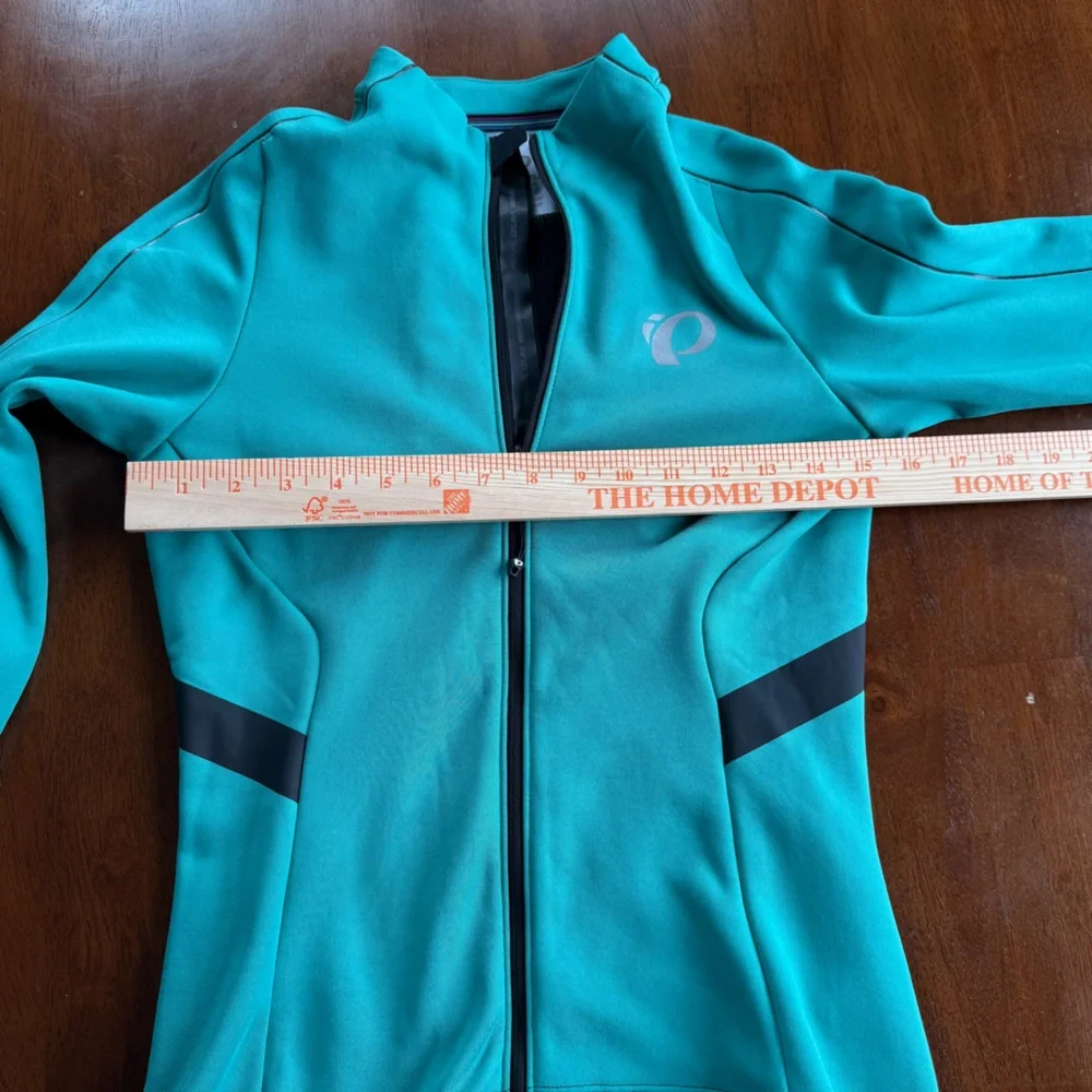 Pearl Izumi Women’s Teal Black Long-Sleeve Cycling Jersey Bottle Pockets Medium - Picture 3 of 9